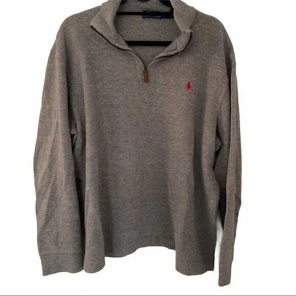 Polo Ralph Lauren Men’s Grey 1/4 Zip Sweater size XL - Picture 2 of 6